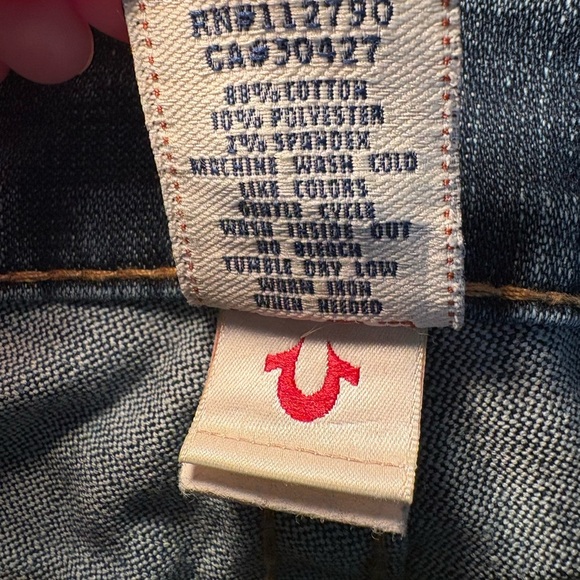 True Religion Flare Boot Cut Jeans Low Rise Medium Wash Women 28 - Picture 7 of 9